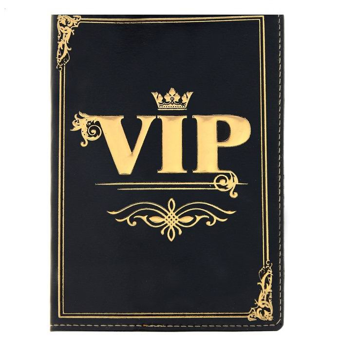 Обложка для паспорта «VIP» черная фото