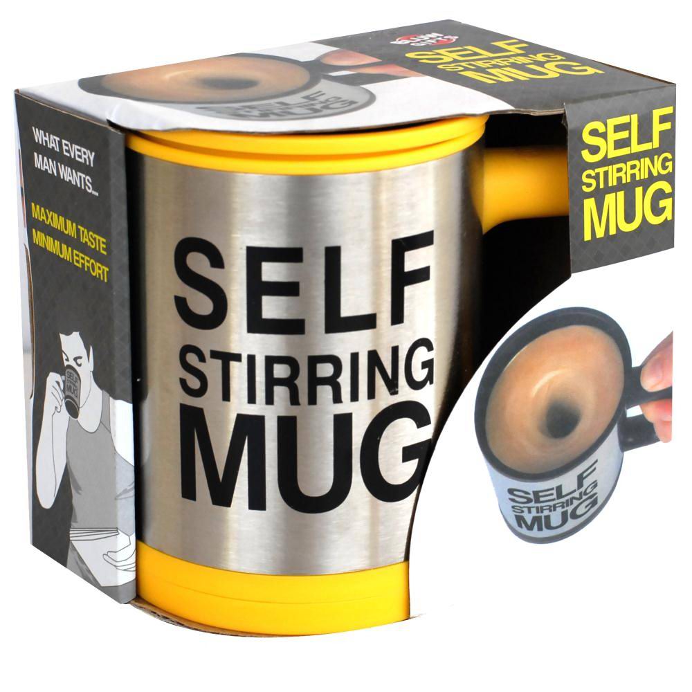 Кружка мешалка «Self mug» желтая фото