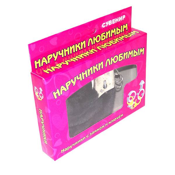 Наручники меховые черные в коробке фото