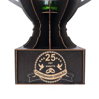 Кубок «25 лет — Серебряная свадьба» с рюмками фото