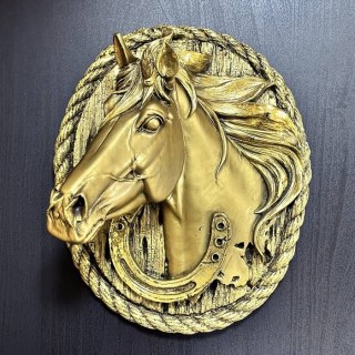 3D панно голова лошади с подковой «На счастье» 25*22см купить