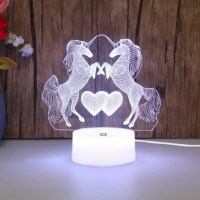 3D светильник «Единороги» от USB купить в Минске +375447651009
