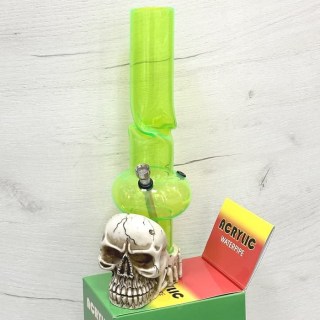 Акриловый бонг для табака «Череп» 31,5 см. цвет: микс купить