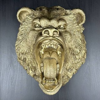 Барельеф большая голова Медведя из полистоуна H-41 см. фото