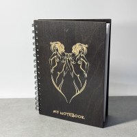 Блокнот знак зодиака «Близнецы» деревянная обложка +375447651009