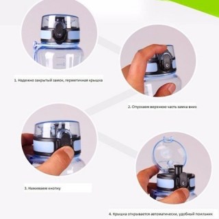 Бутылка для воды «Clibe» бирюзовая 450 мл. фото