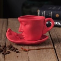 Чайный набор на 1 персону «Отражение» цвет красный: кружка, блюдце, ложка Минск +375447651009