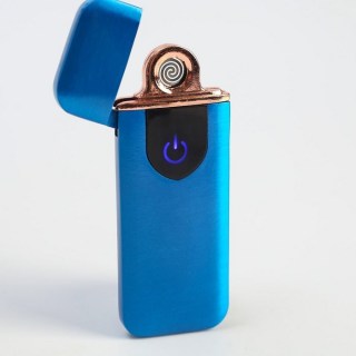 Электронная USB-зажигалка «LIGHTER» синий глянец фото