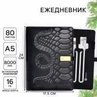 Ежедневник с зарядным устройством и флешкой «Змея» 8000 мАh Минск +375447651009