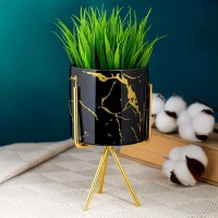 Интерьерная подставка с горшком «Золотой мрамор» купить Минск +375447651009