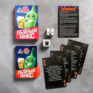 Карты игральные «Пьяный микс» с 2 кубиками купить