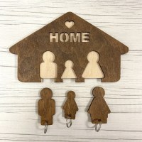 Ключница деревянная открытая «Home» 3 брелока купить в Минске +375447651009