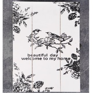 Ключница деревянная «Welcome beautiful days» на 6 крючков купить