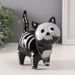 Копилка для монет «Котик-скелет» 12 х 6 х 13 см купить
