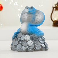 Копилка для монет «Змея на монетах» цвет голубой купить в Минске +375447651009