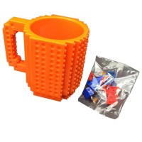 Кружка «LEGO» с конструктором оранжевая Минск +375447651009