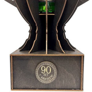 Мини‑бар кубок‑награда «90 лет» с рюмками фото