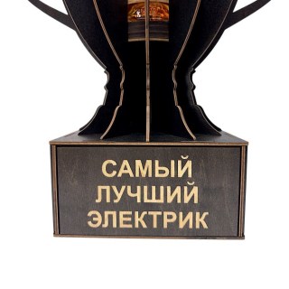 Мини‑бар Кубок «Самый лучший электрик» с рюмками фото