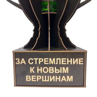 Кубок‑награда «За стремление к новым вершинам» с подставкой для бутылки фото