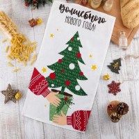 Кухонное новогоднее полотенце «Рецепты пожеланий» купить в  Минск +375447651009