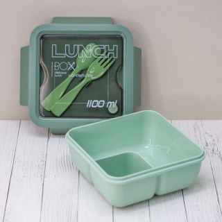 Ланч бокс c приборами «Lunch Box» зеленый 1100 мл фото