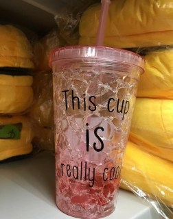 Ледяной стакан «FROSTY MUG» с трубочкой и крышкой красный купить