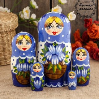 Матрешка «Анечка с подснежниками» 5 кукол купить