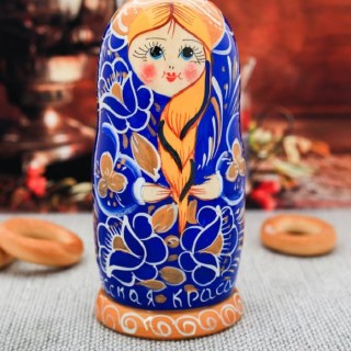 Матрешка «Краса» синяя 5 кукол купить