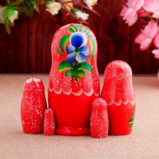 Матрешка «Сударушка» красное платье фото