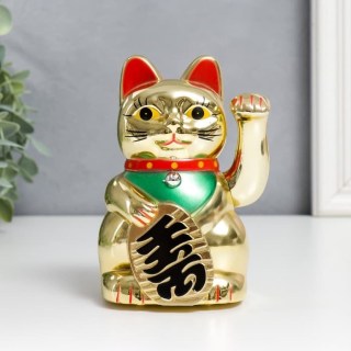 Маятник кот Манеки золотой 12 см от батареек купить