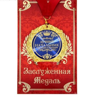Медаль в подарочной открытке «Лучший начальник» купить