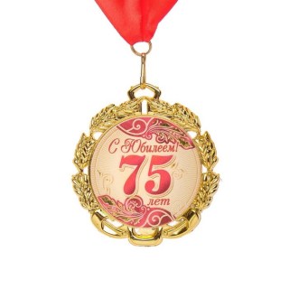Медаль юбилейная  на ленте «75 лет» фото