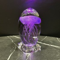 Медуза в стекле с подсветкой сиреневая Минск +375447651009