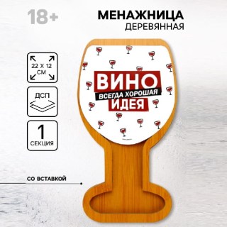 Менажница в форме бокала вина «Хорошая идея» купить