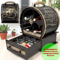 Мини-бар бочка для виски «BELARUS» бокалы, камни для виски Минск +375447651009