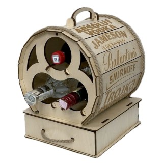 Мини-бар бочка «Elite» деревянный на 3 бутылки фото