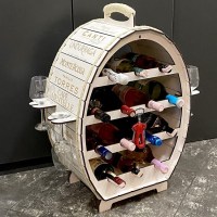 Мини бар-бочка «VIP» со штопором на 14 бутылок и 4 бокала БЕЛАЯ Минск