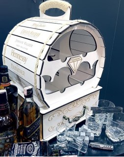 Мини-бар бочка Whisky «PREMIUM» с набором аксессуаров белая фото