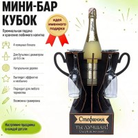 Мини‑бар кубок «Стефания, Ты — лучшая!» с бокалами — именной подарок Минск +375447651009