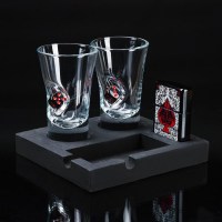 Мужской набор «Непробиваемый» 2 стопки с зажигалкой на подставке купить Минск +375447651009