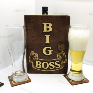 Набор бокалов для пива «BIG BOSS» в подарочной коробке  купить