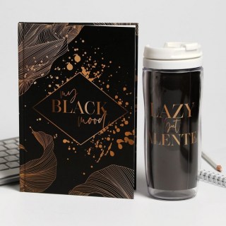 Набор: ежедневник+термостакан «Black mood» купить