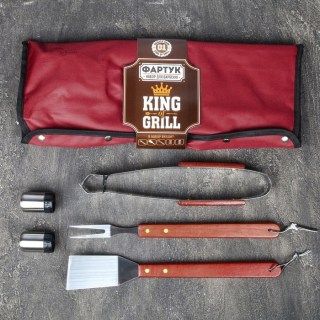 Набор-фартук для шашлыка и барбекю «King of Grill» фото
