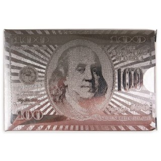 Набор игральных карт для покера «100 долларов» silver фото