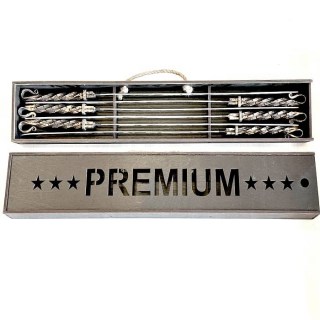 Набор кованых шампуров в чемодане «PREMIUM» 6 штук купить