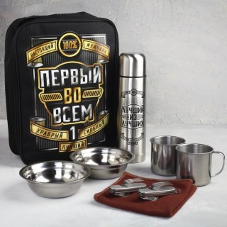 Набор в сумке для пикника «Первый во всем» на 2 персоны купить