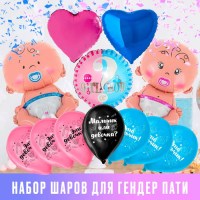 Набор шаров на гендер-пати «Мальчик или девочка?» 12штук купить Минск +375447651009