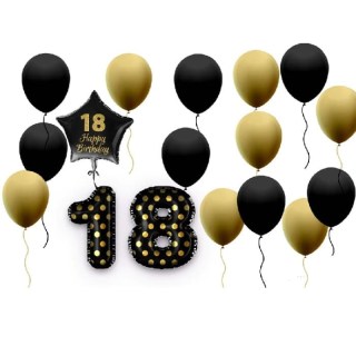 Набор шаров «С днем рождения. 18 лет» 17 шт.  купить
