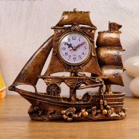 Настольные часы статуэтка «Парусник» полистоун купить Минск +375447651009