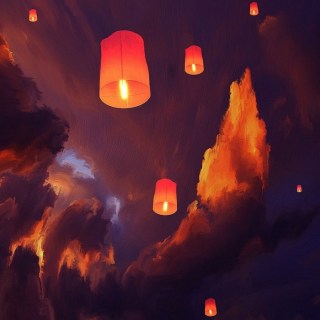 Небесный фонарик средний цвета МИКС купить